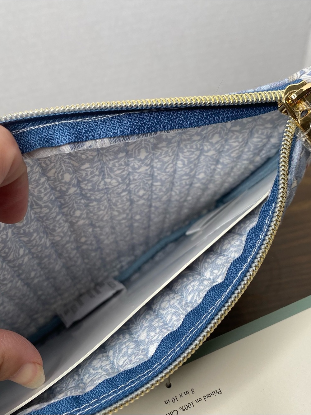 Morris & Co. Blue Floral Ruffle Cosmetic Pouch - Picture 8 of 8